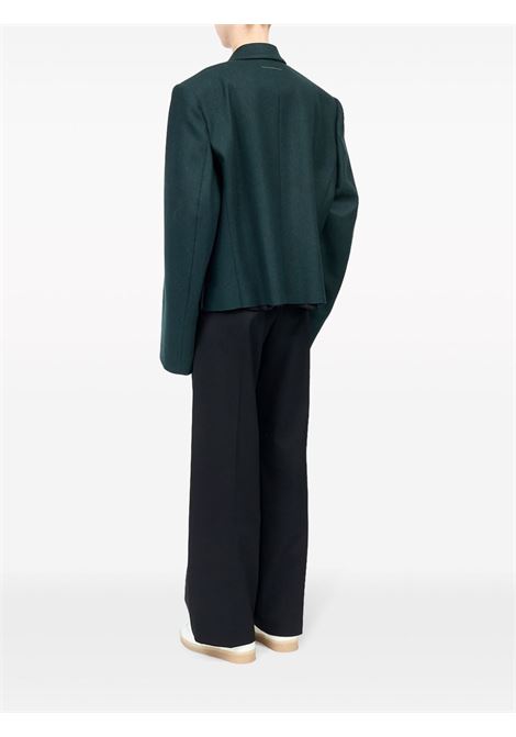 Blazer doppiopetto oversize in verde di MM6 Maison Margiela - donna MM6 MAISON MARGIELA | S52BN0135S52207650